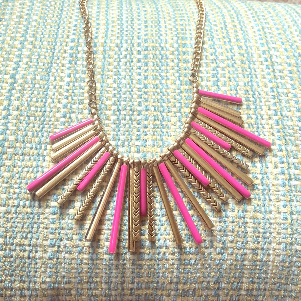 Pink and Gold Statement Necklace